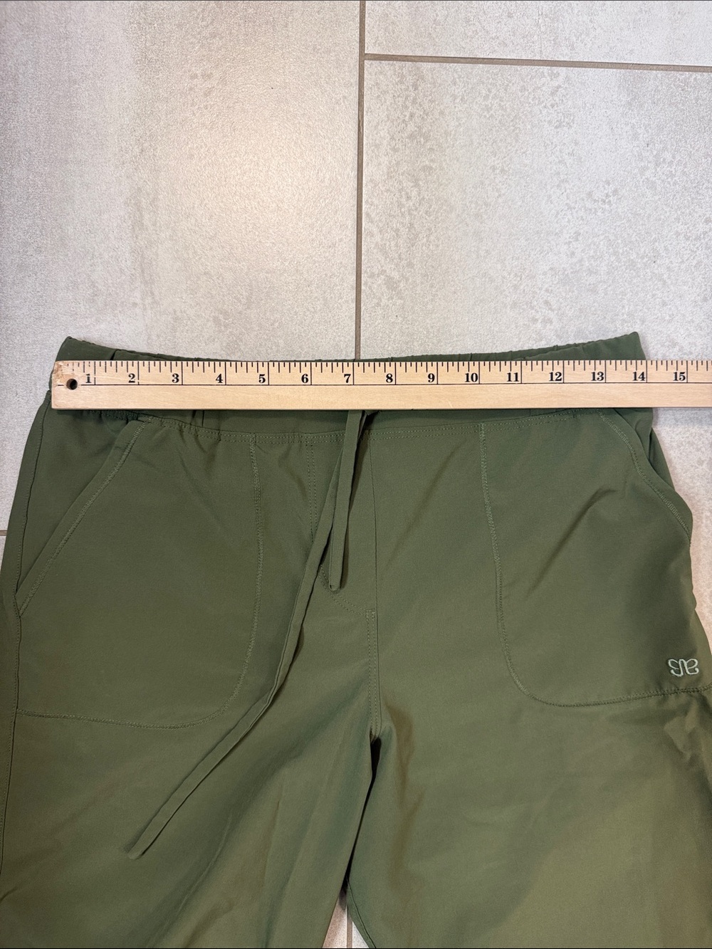 Albion Jetsetter Casual Drawstring Crop Jogger Pants - green/olive Sz XS - Picture 3 of 6